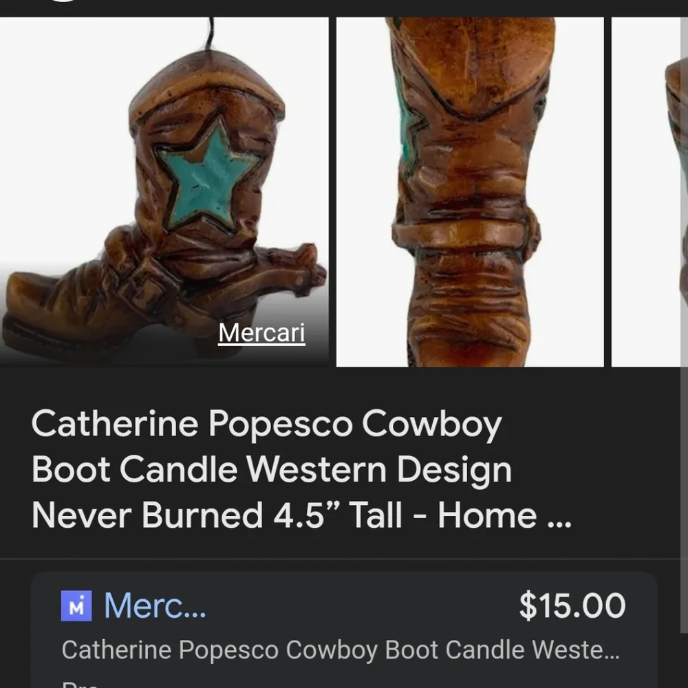 Vintage Rustic Cowboy Boot candle with Red Star super cute - Picture 12 of 12
